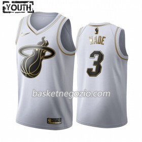 Canotte Bambino Miami Heat Dwyane Wade 3 2019-20 Nike Bianco Golden Edition Swingman